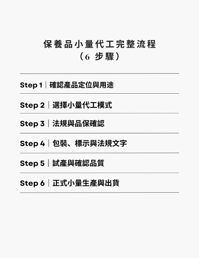 保養品小量代工完整流程
